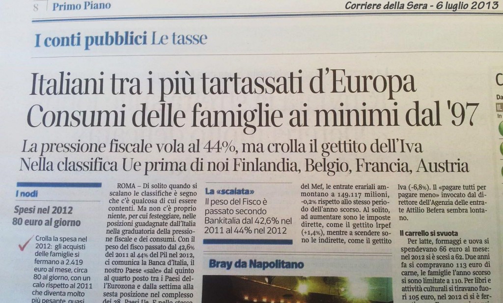 corriere della sera crisi italia tartassata 2013