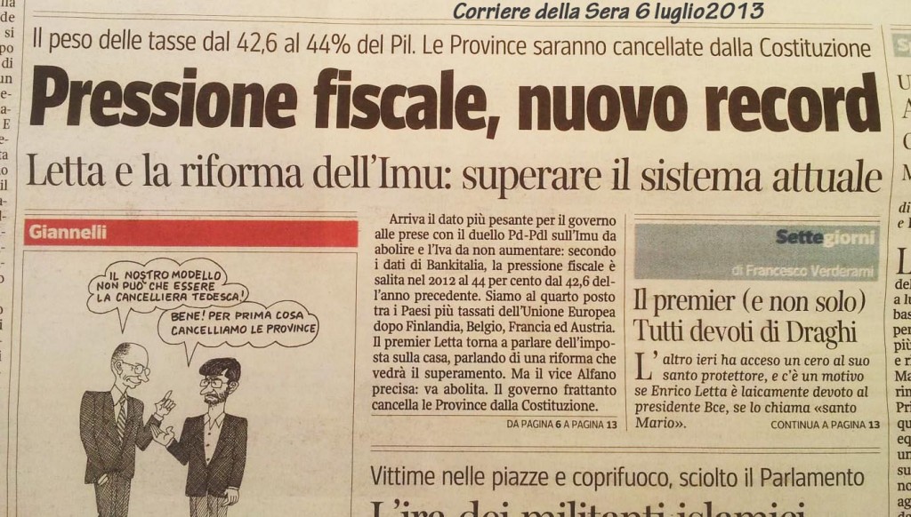 corriere della sera crisi tasse 2013